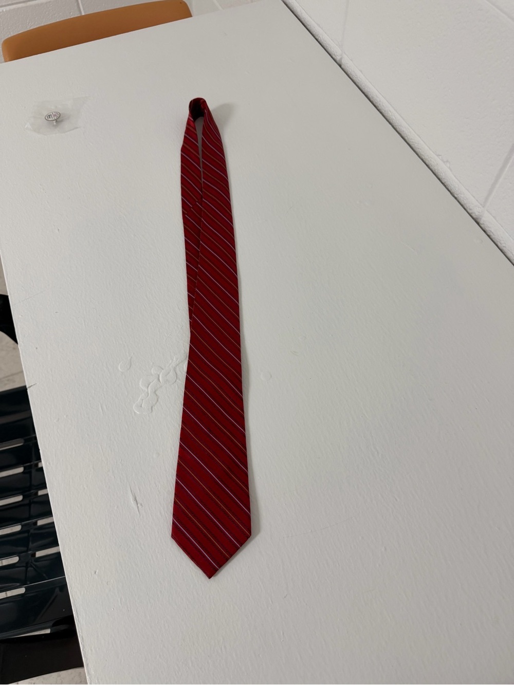 Classic Claiborne Red Striped Boy's Tie